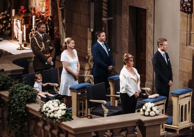 Le Couple grand-ducal, le Couple héritier et le Prince Charles, à la cérémonie