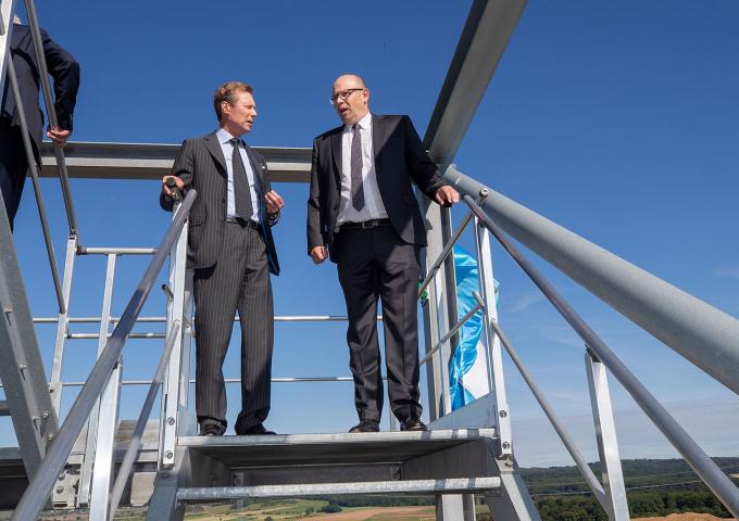 Le Grand-Duc dans un escalier en haut d'un silo