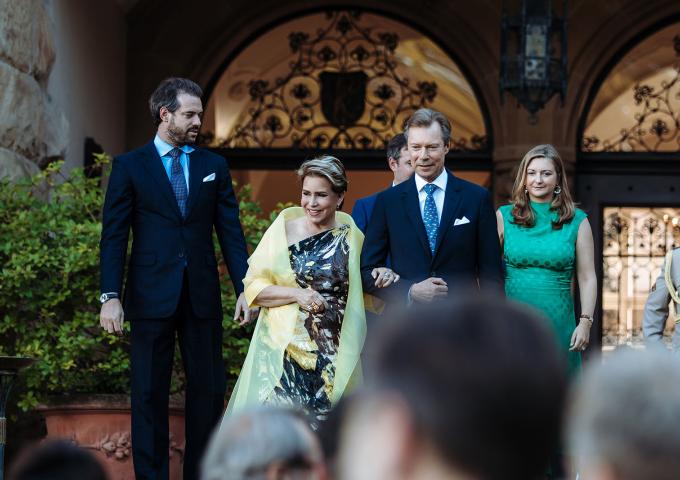 Le Couple grand-ducal, le Couple héritier et le Prince Félix arrivent à la réception