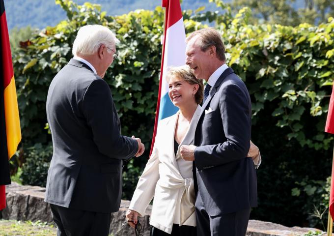 Le Couple grand-ducal avec le président allemand