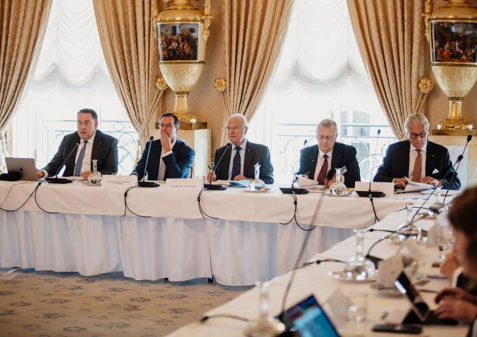 The Prince and the King of Sweden at the board meeting