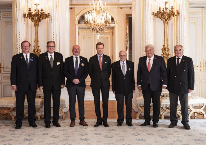 Le Grand-Duc accompagné d'une délégation du Rotary International