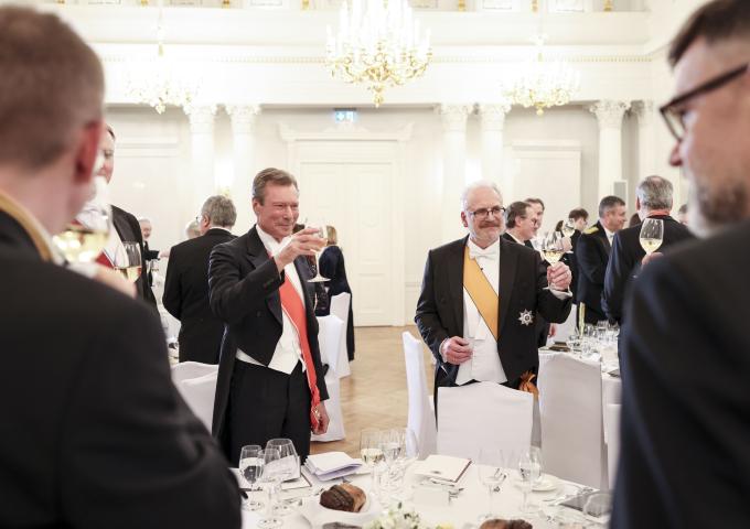 Les deux Chefs d'état lors de la cérémonie du toast